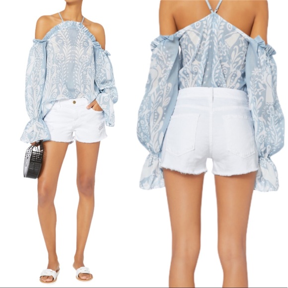 Frame Denim Pants - Frame Le Cut Off Frayed Hem Distressed Shorts 27